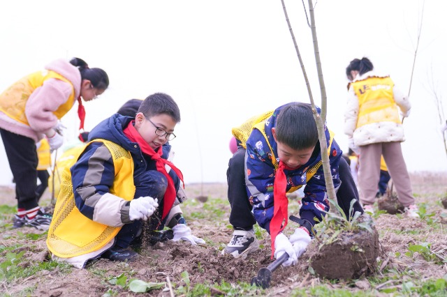 寧波慈溪學子在現代農業生態產業園植樹 慈溪市學生成長指導中心供圖.jpg 寧波慈溪學子在現代農業生態產業園植樹 慈溪市學生成長指導中心供圖.jpg